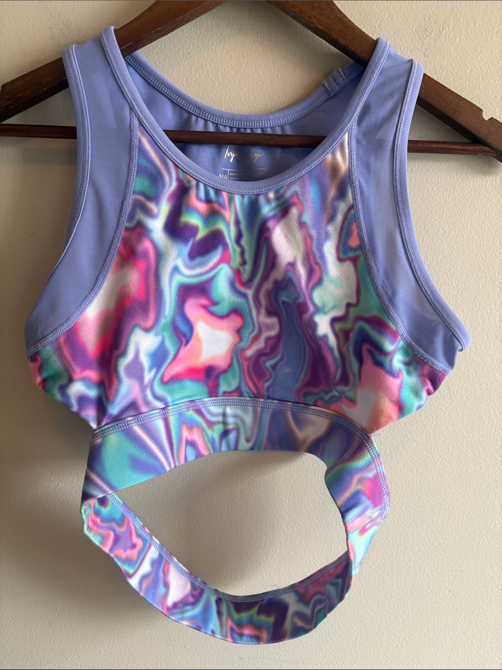 Lavender Multicolor Marble Sports Bra